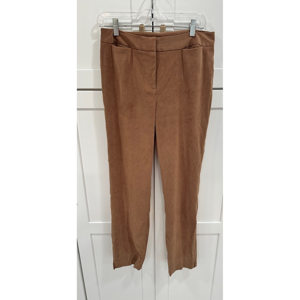 J McLaughlin Womens‎ Size 8 Brown Faux Suede Straight Leg Career Pants